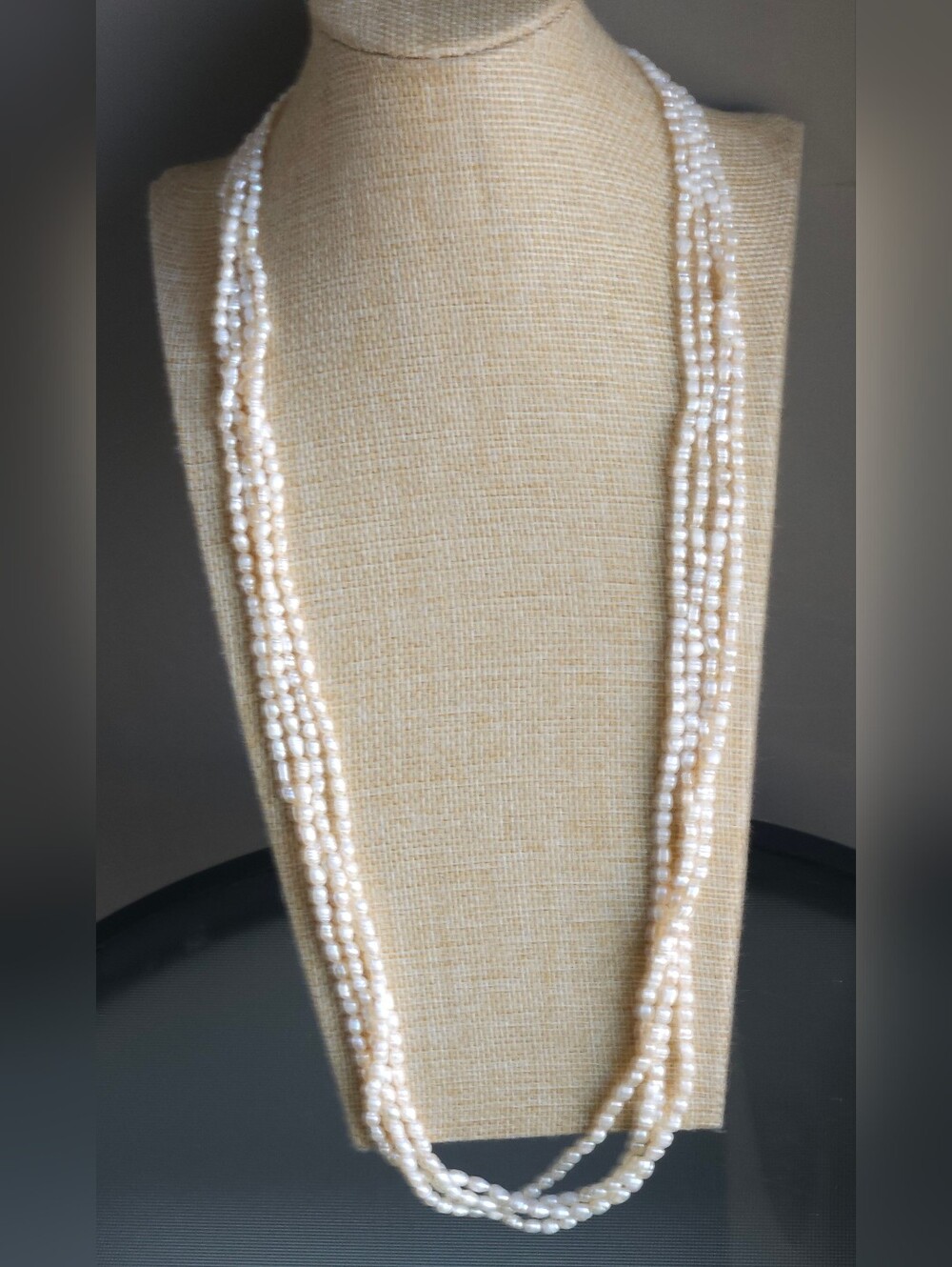 Multi-Strand Cream Pearl Beaded Necklace - Elegant Women’s Jewelry